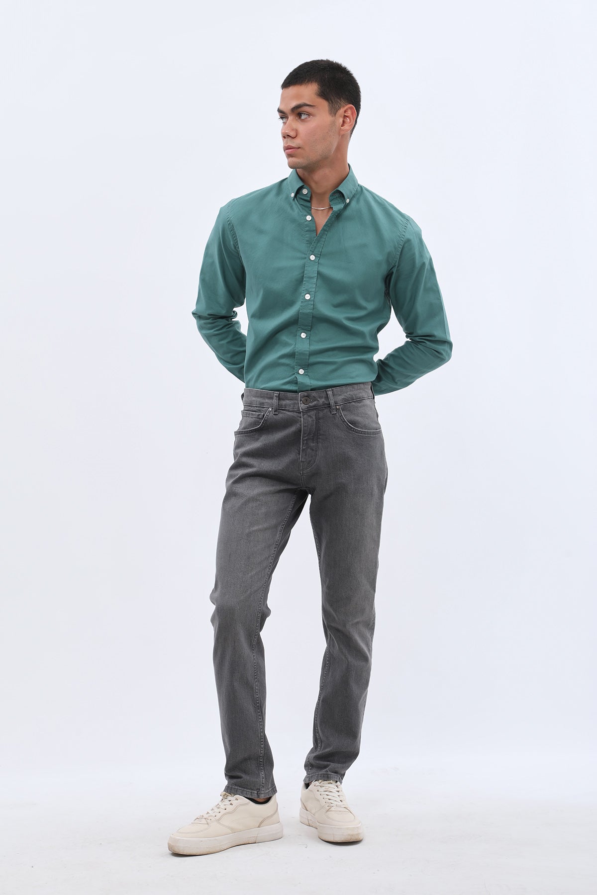 جينز JEANSPRO Slim Fit - رمادي فاتح