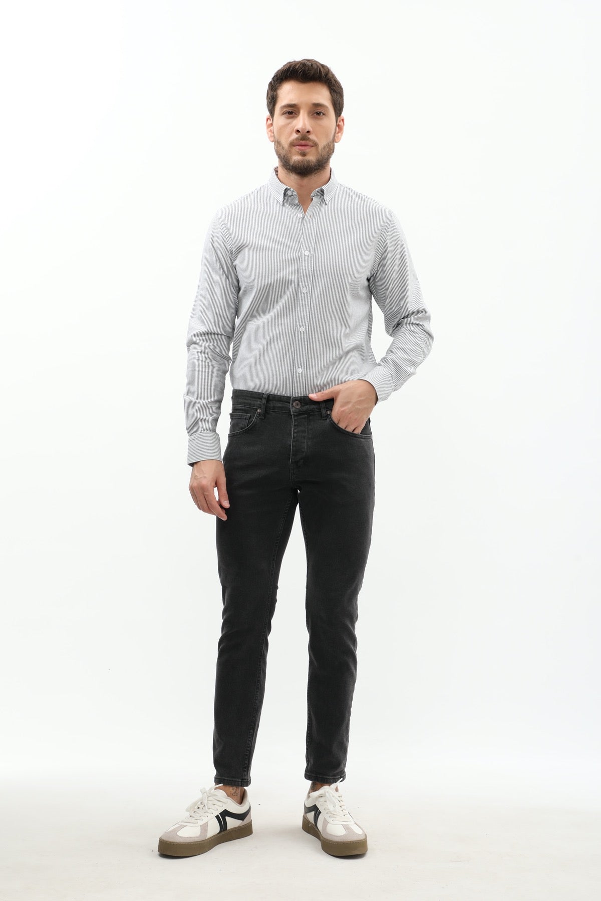 جينز JEANSPRO Slim Fit - رمادي فاتح