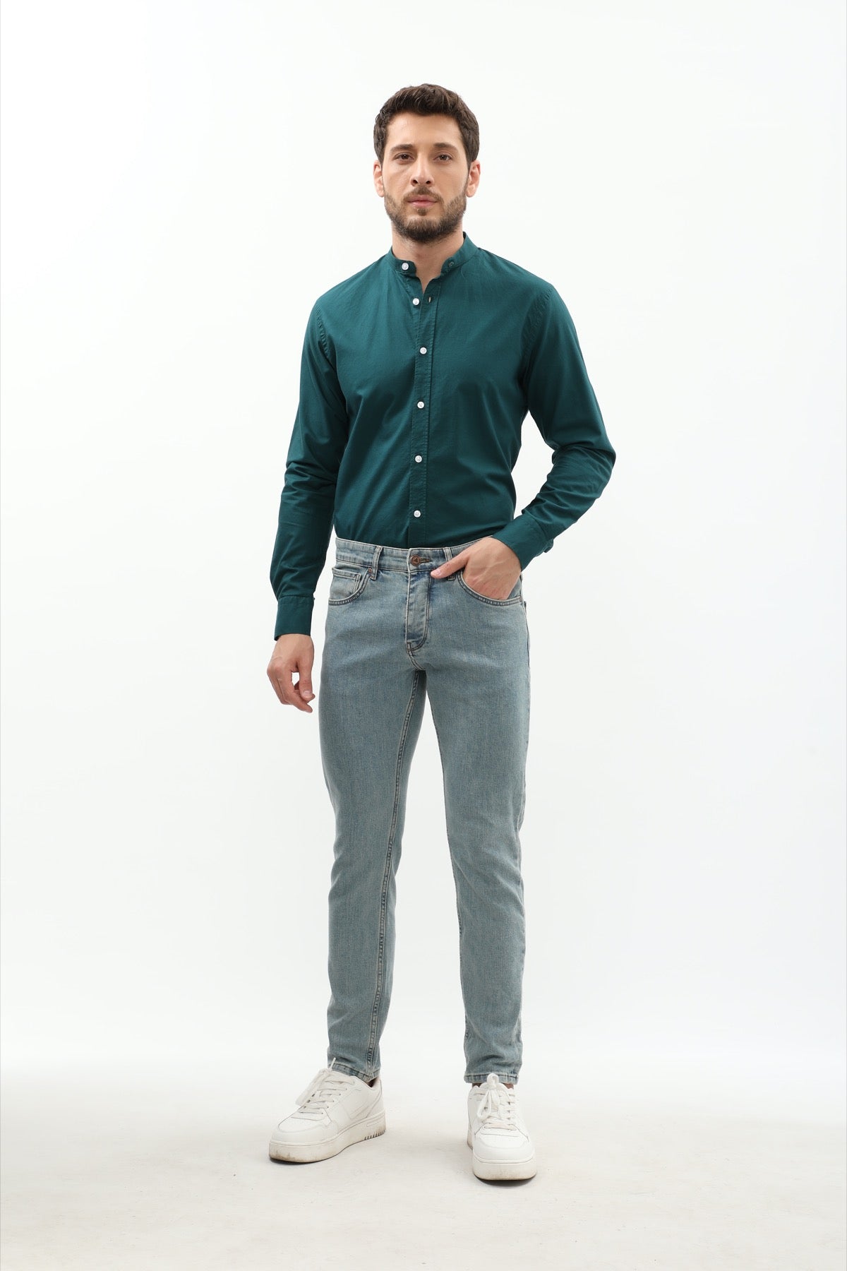 بنطلون جينز DNM UNITED Slim Fit - أزرق باهت عتيق