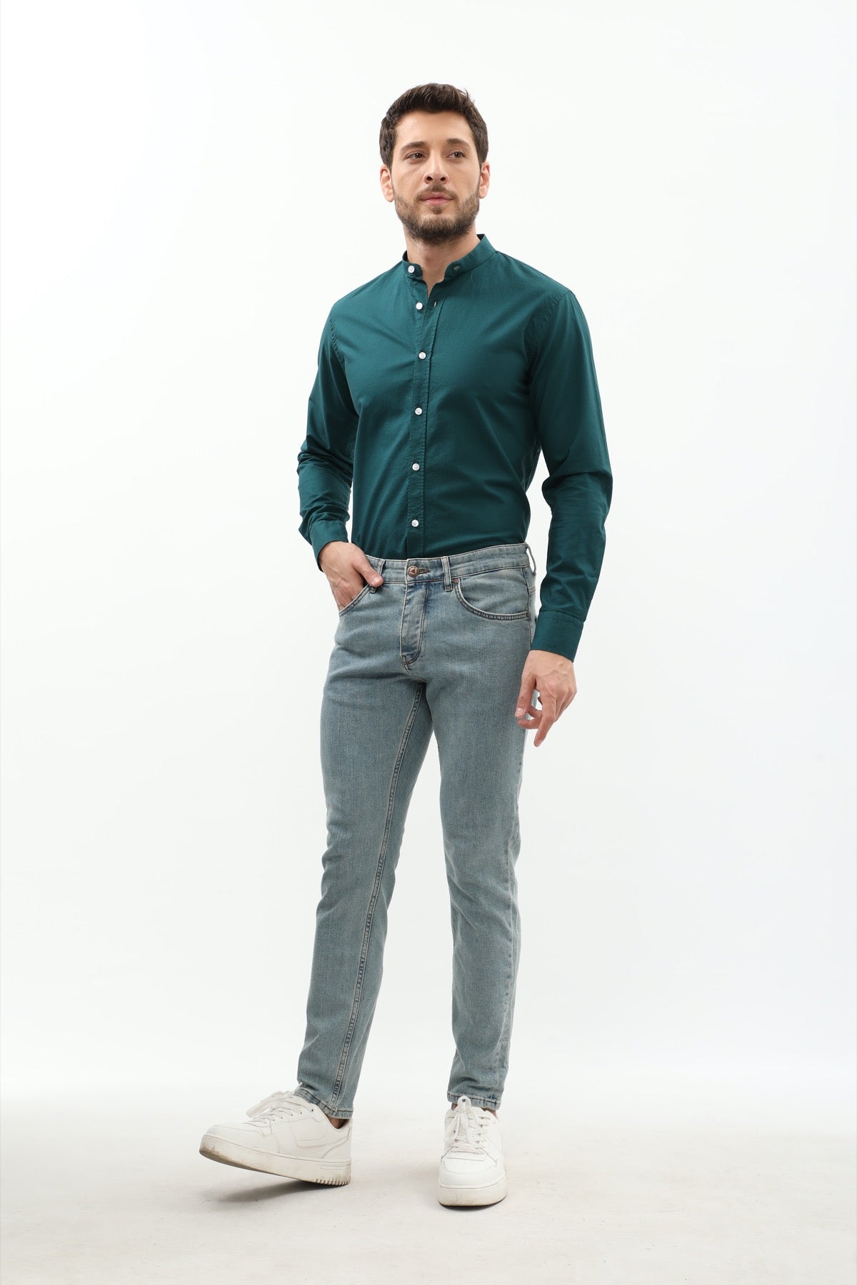 بنطلون جينز DNM UNITED Slim Fit - أزرق باهت عتيق