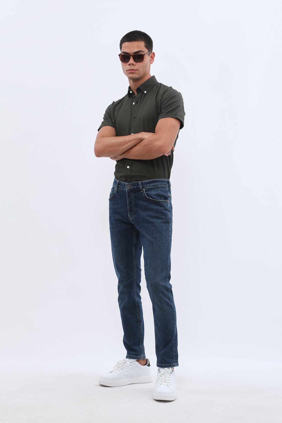 بنطلون جينز JEANSPRO Slim Fit - أزرق نيلي كلاسيكي