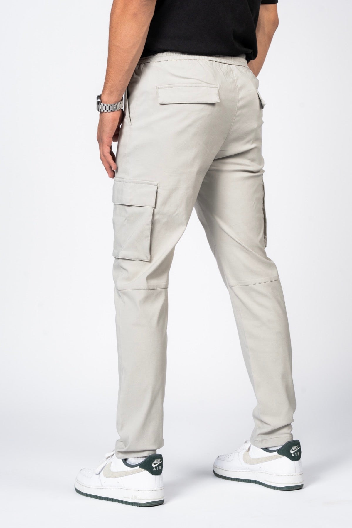 JEANSPRO Stretch-Blend Straight Slim Cargo Pants - Stone Color