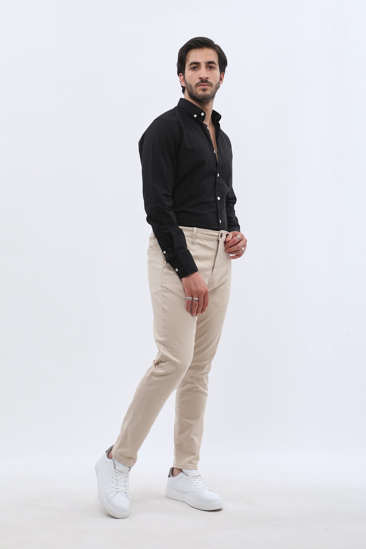 JEANSPRO Cotton Slim Fit Chino Pants - Cream