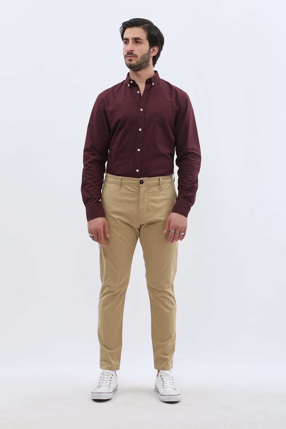 بنطال جينزبرو قطني بقصّة Slim Fit Chino - لون الخردل