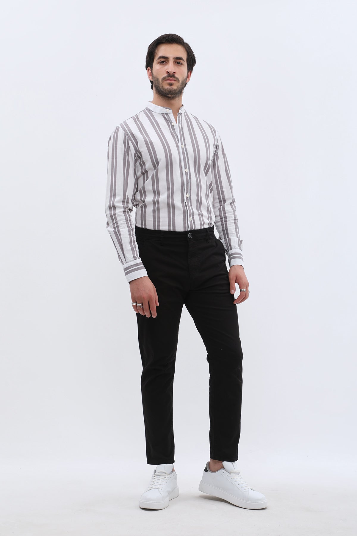 بنطلون جينزبرو قطني بقصّة Slim Fit - أسود