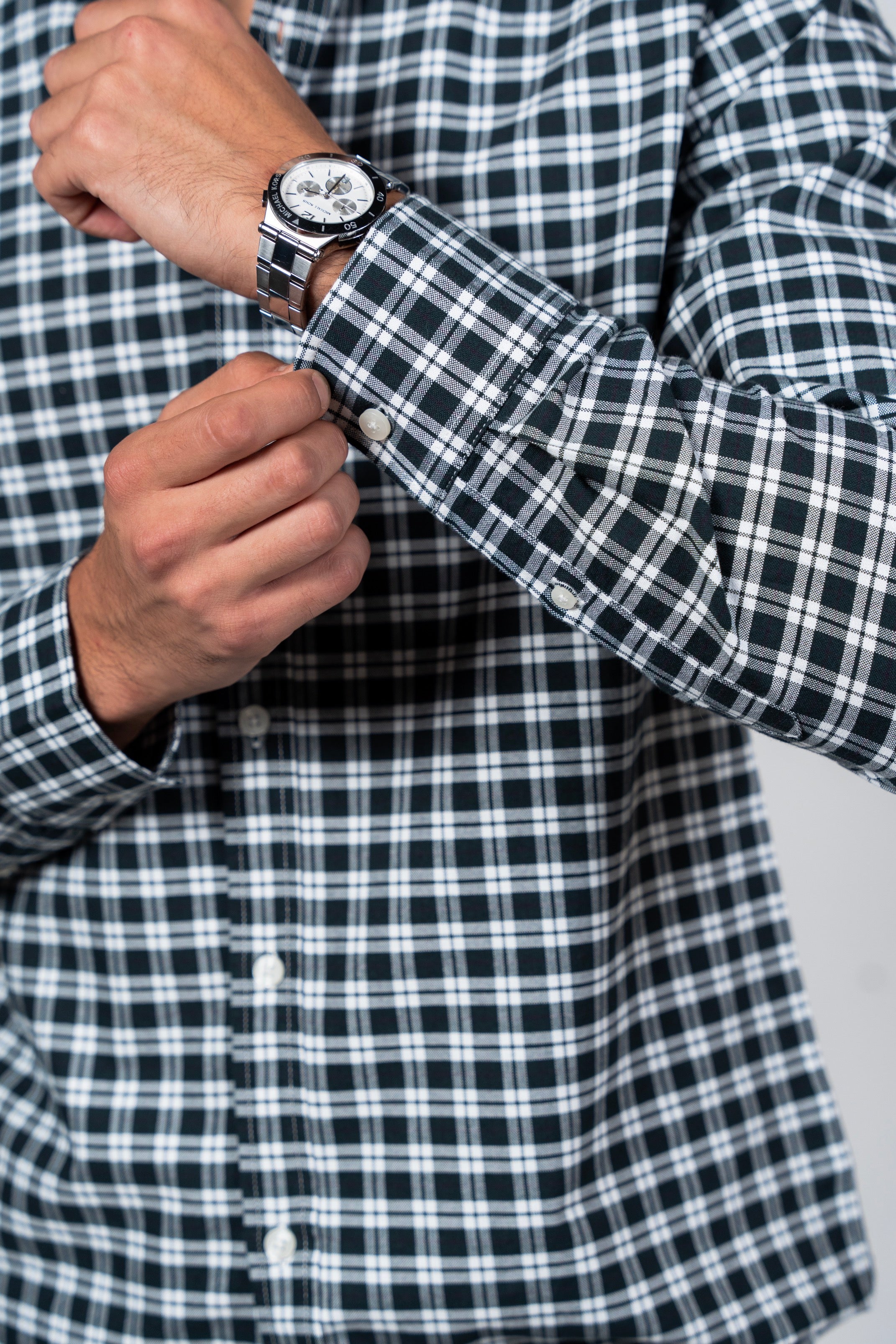 قميص SHIRTS PRO من القطن بأكمام طويلة وقصّة أنيقة وأزرار - أخضر من Gables Checkers