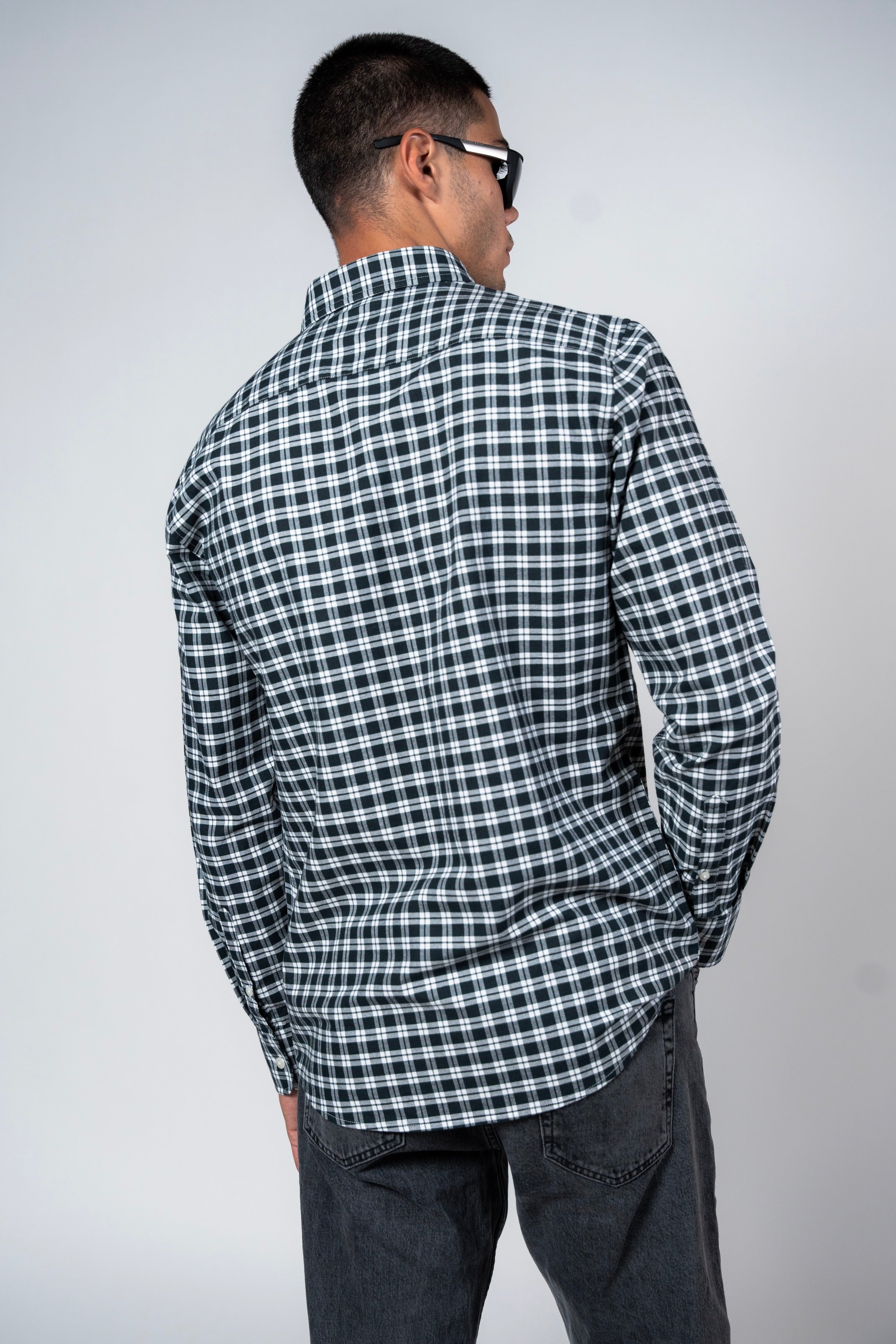 قميص SHIRTS PRO من القطن بأكمام طويلة وقصّة أنيقة وأزرار - أخضر من Gables Checkers