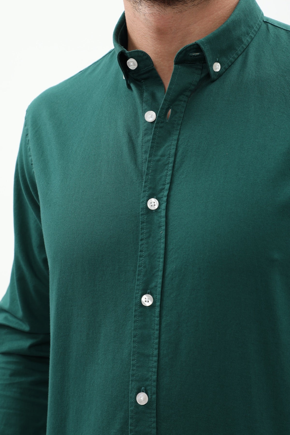 SHIRTPRO 100% Cotton Basket Fabric Regular Fit Long Sleeve Button-Down Collar Shirt in Ponderosa Pine Color