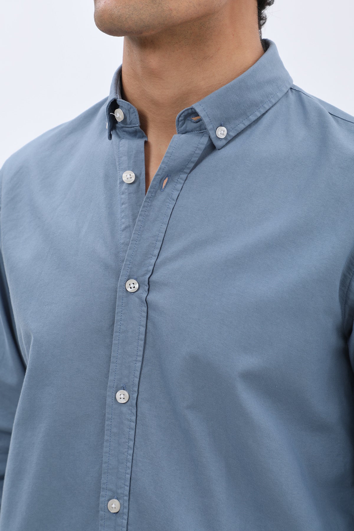 SHIRTPRO Oxford Regular Fit Long Sleeve Button-Down Collar Shirt - Light Blue Color