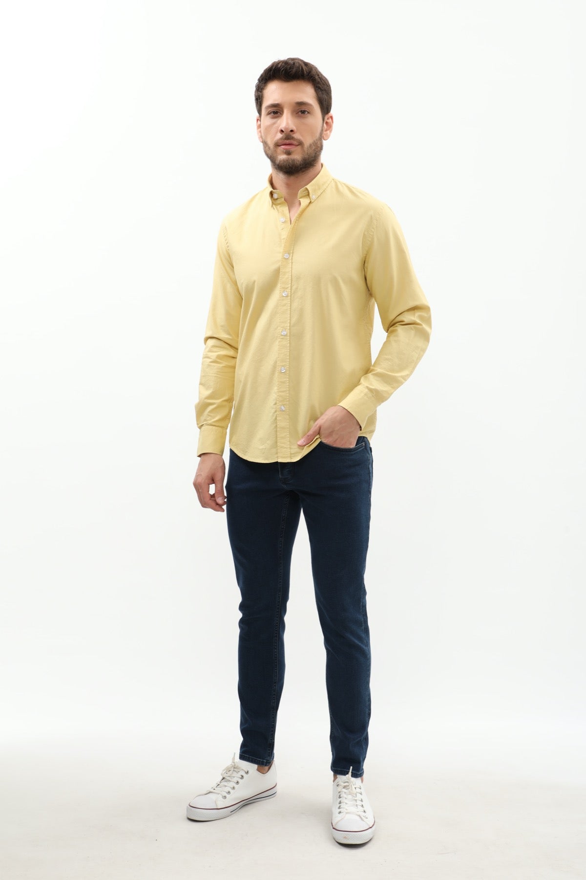 SHIRTPRO Oxford Regular Fit Long Sleeve Button-Down Collar Shirt - Cocoon Color