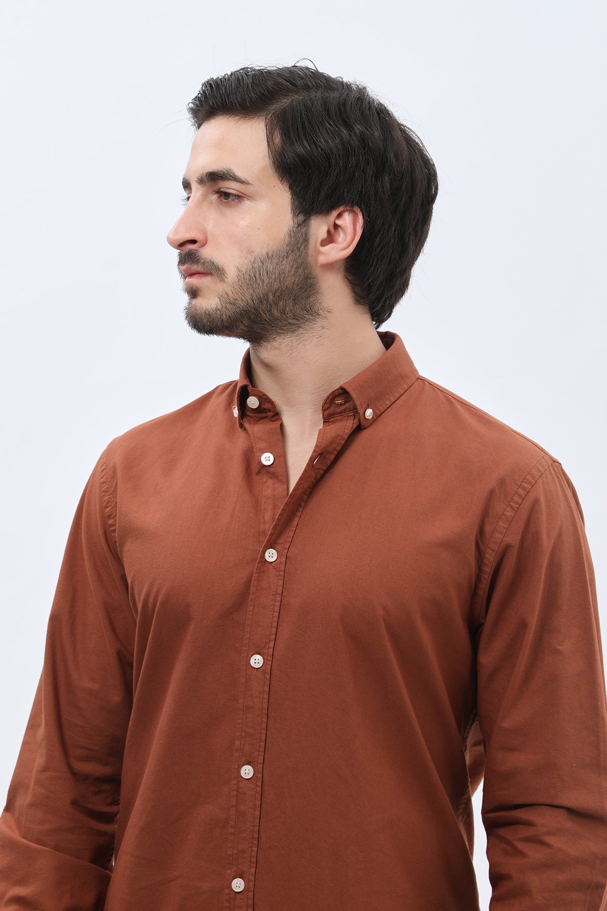 SHIRTPRO Oxford Regular Fit Long Sleeve Button-Down Collar Shirt - PICANTE Color